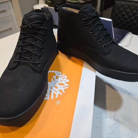 Timberland Men's Davis Square Solid Black Chukka Shoe Size 10 Boot Lined NEW - Picture 4 of 13